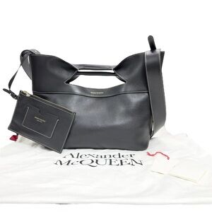 Alexander McQueen Black Leather Bow Bag
